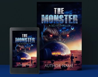 The Monster Pre-Made Book Cover For Fantasy | Horror | Thriller | Sci-Fi  | Scary | Evil