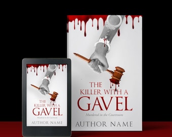 Killer with a Gavel  Pre-Made Book Cover For Fantasy | Horror premade cover | Thriller | Sci-Fi | Mystery | Murder Mystery