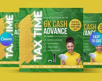 Tax and Accounting DIY Canva Flyer | Premium DIY Canva Flyer Template Design, Professional Tax Flyer, Accounting Flyer, Booking Keeping