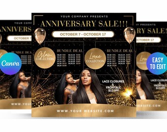 DIY FLASH SALE Canva Flyer Template, Business Special for Hair & Beauty Flyer, Spa Flyer, Sale Flyer, Body Contour, Social Media Flyer