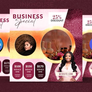 DIY FLASH SALE Canva Flyer Template, Business Special for Hair & Beauty Flyer, Spa Flyer, Sale Flyer, Body Contour, Social Media Flyer