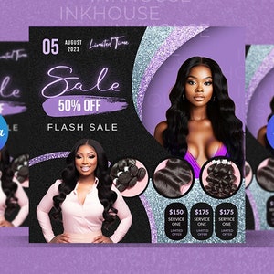 DIY FLASH SALE Canva Flyer Template, Business Special for Hair & Beauty Flyer, Spa Flyer, Sale Flyer, Body Contour, Social Media Flyer