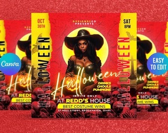 Premium Halloween Party Canva Flyer Template, Costume Party Flyer | Halloween  Bash Flyer, Scary Celebration. Luxury Halloween