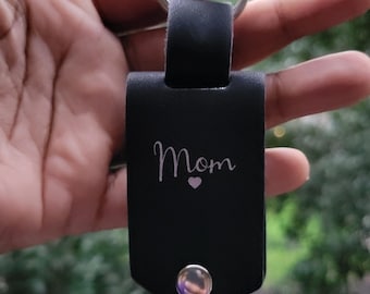 Custom Picture Leather Keychain, Personalized Photo Gift