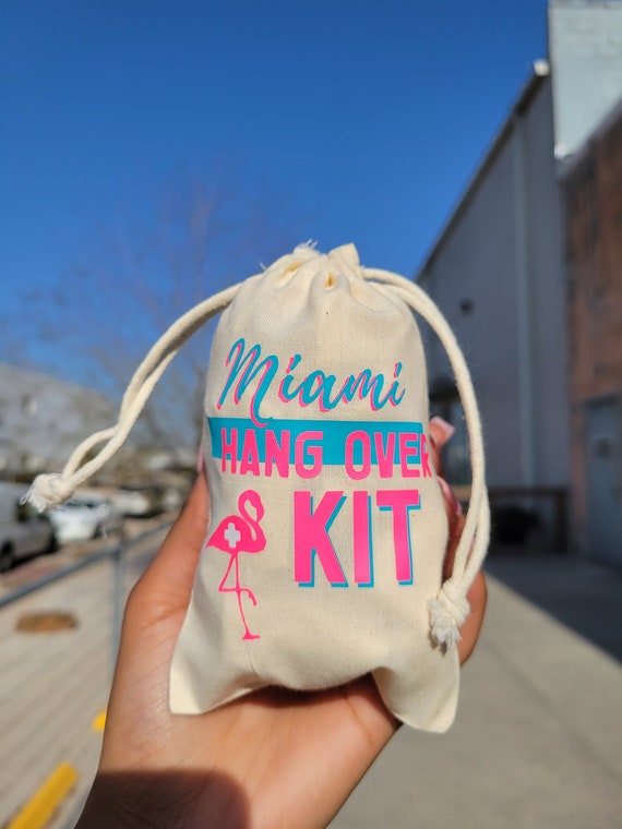 Bachelorette Hangover Kit | Miami Bachelorette | Miami Vice Themed | Girls Trip | Bachelorette Party Favors | Custom Hangover Kit