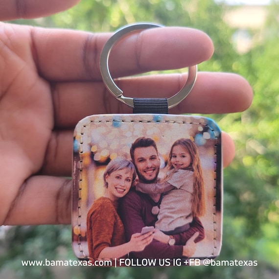 Custom Picture Keychain, Leather Keychain, Personalized Text Keychain, Picture Keychain, Anniversary Gift , Gift For him, Mother‘s day Gifts