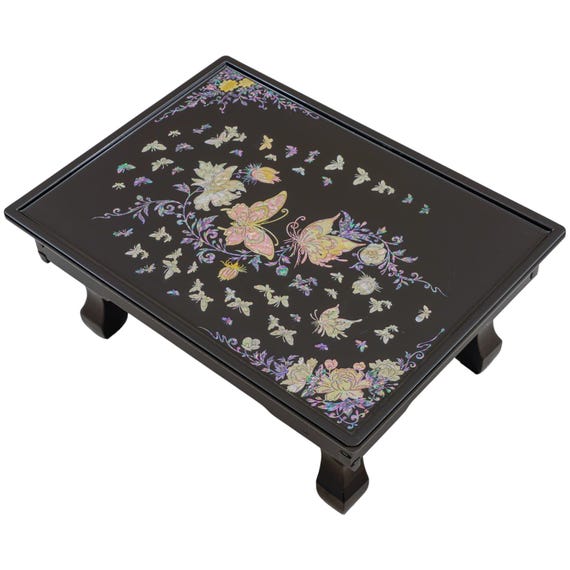 FEBRUARY MOUNTAIN Mother of Pearl Folding Table Handmade Bedroom Table Housewarming gift ideas Unique Design Korean Traditional
