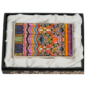 FEBRUARY MOUNTAIN Perlmutt Visitenkartenetui Kreditkartenetui Brieftasche Ausweisetui Geburtstag Weihnachten Geschenke für Frauen Männer