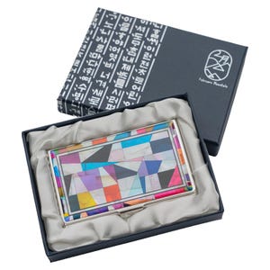 Estuche para tarjetas de visita de nácar, diseño tradicional coreano de mariposa, regalo para un nuevo trabajo, graduación, Navidad, regalo de cumpleaños