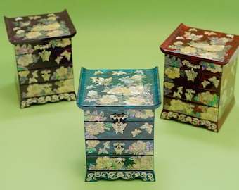 FEBRUARY MOUNTAIN Mother of Pearl Jewelry Box with 2 Drawers Gifts for Women Mom Wife Best Friend Birthday Mothers day Wedding Valentine Day