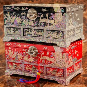 FEBRUARI BERG Traditionele Koreaanse kraankunst Afsluitbare sieradendoos - Veilige opslag Unieke cadeaus voor vrouwen Verjaardag Moederdag Kerstmis