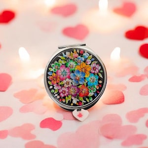 Espejo compacto de nácar coreano con diseño de mariposa de FEBRUARY MOUNTAIN, elegante espejo de maquillaje portátil con caja de regalo, regalos para mujeres