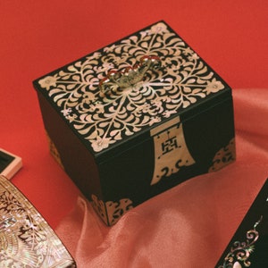 Februar Berg Perlmutt Handgemachte Dekorative Holzbox mit Deckel - Holz Aufbewahrungsbox Schreibtisch Schmuck Organizer Andenken Schmuckbox