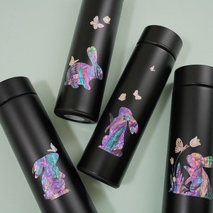 FEBRUARI MOUNTAIN Mother of Pearl Tumbler Konijnen en vlinders Design Cadeaus voor vrouwen verjaardag uniek Pasen Housewarming 1e verjaardag