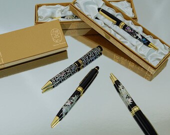 February Mountain Mother of Pearl Ballpoint Pen Set Handmade Unique Gift Ideas Birthday Wedding Gift Graduation New Job Thank You Teachers