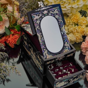 Elegante Perlmutt Luxus Schmuckschatulle - Perfektes Geschenk für Sie am Muttertag, Valentinstag und Weihnachten, Geburtstagsgeschenke für Frauen