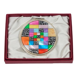 Espejo compacto de nácar: espejo de bolsillo colorido para maquillaje, accesorio portátil para bolso, regalo único para mujeres, cumpleaños y Navidad