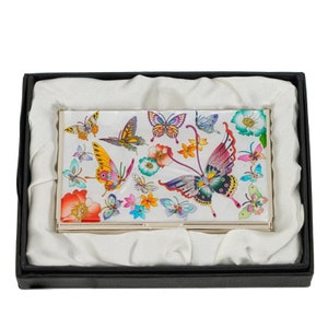 Estuche para tarjetas de visita de nácar, diseño tradicional coreano de mariposa, regalo profesional para un nuevo trabajo, mujeres, Navidad, regalo de cumpleaños
