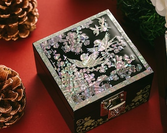 February Mountain Mother of Pearl Small Jewelry Box – Unique Gift Ideas for Her Surprise Gifts for Women Mom Wife Sister Friends Grandma