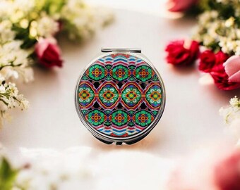 FEBRUARY MOUNTAIN  Korean Mother-of-Pearl Compact Mirror, Elegant Portable Makeup Mirror with Gift Box Wedding Birthday Gifts for Women