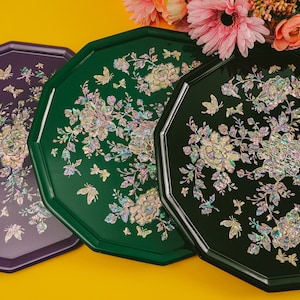 FEBRUARY MOUNTAIN Mother of Pearl Tray Decorative Tray | Serving Tray kitchen decor wall art Mothers day gift ideas Birthday gifts for women