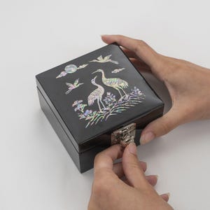 February Mountain Mother of Pearl Peacock MINI Jewelry Box - Organizer for Earring Necklace Ring & Bracelet Jewelry Display Storage Case