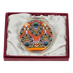 Espejo compacto de nácar: espejo de bolsillo colorido para maquillaje, accesorio portátil para bolso, regalo único para mujeres, cumpleaños y Navidad