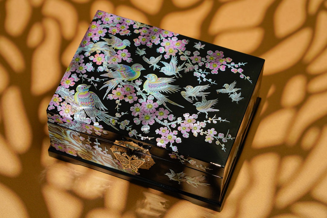 FEBRUARY MOUNTAIN Mother of Pearl Jewelry Box Two Layer Etsy