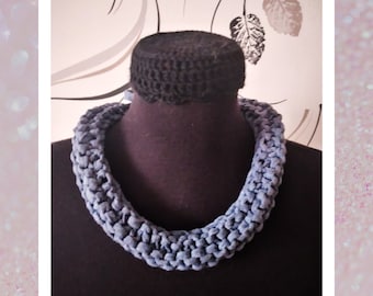 Chunky Crochet Collar de ganchillo a mano Boho joyería Regalo para su primavera verano joyería Denim Collar Accesorios hechos a mano