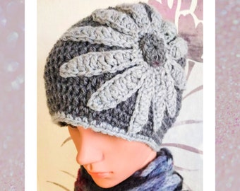 Retro Hat Margaret, Ladies Crochet Hat Hand Crochet, Adult Hat, Winter Beanie, , Vintage Style, Chunky Beanie