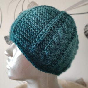 Damen Häkelhut, Türkiser Hut Handgehäkelte Wintermütze, Handgefertigter Erwachsenenhut, Herbsthut, Partykleidung, Vintage-Stil,