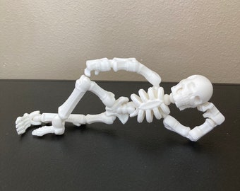 Skeleton | Articulating Flexible | Posable Fidget Toy | 3D Printed | Halloween Decoration | Office Gift | Action Figure Skull FREE SHIPPING