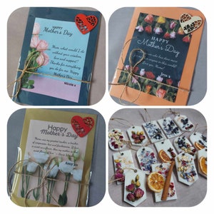 Luxe gepersonaliseerde bladgoud Eco Soja Wax Luchtverfrisser Hangende geurende tablet + Versierde kaartencadeauset Moederdag Moedercadeau