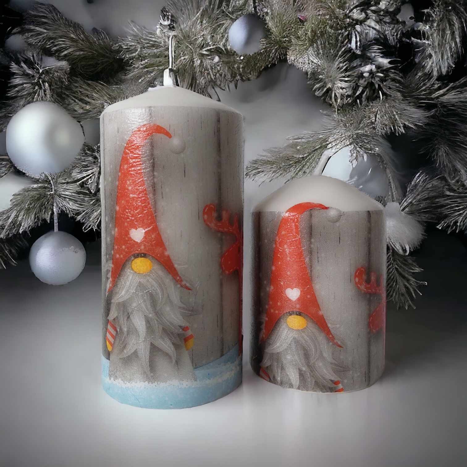 クリスマス 彫刻柱キャンドル　木の精　米国製 クリスマス 彫刻柱キャンドル木の精米国製