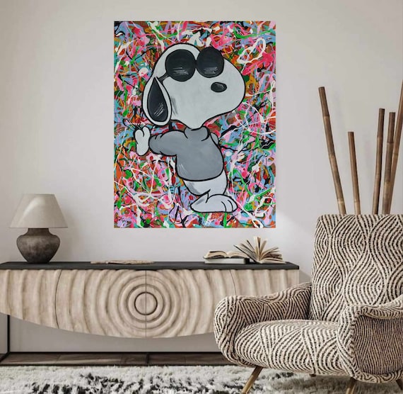Original Extra Large Rich Textured Snoopy Colourful Painting on