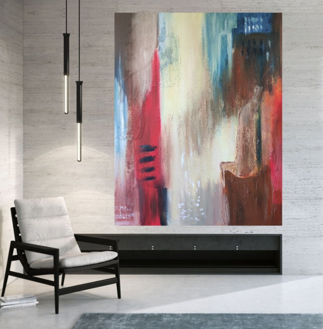 Picture Idea: Original Extra Large Heavily Textured Abstract Painting On Stretched