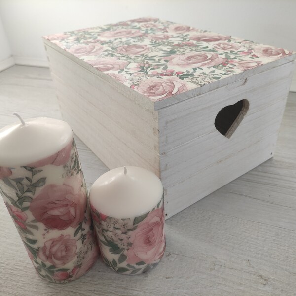 Decoupage Candle Etsy