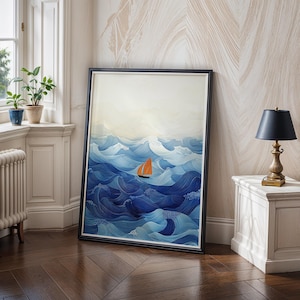 Japanese Waves, Home Decor Poster, Gift Print, Vintage Japanese Print, Japanese Decor, Digital Download, Japanese Art Print, Ocean Waves