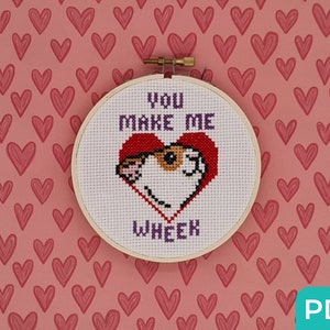 You Make Me Wheek Guinea Pig Cross Stitch Pattern PDF, Modern Easy Cross Stitch, Pet Cross Stitch Pattern, Gift for Guinea Pig Lover