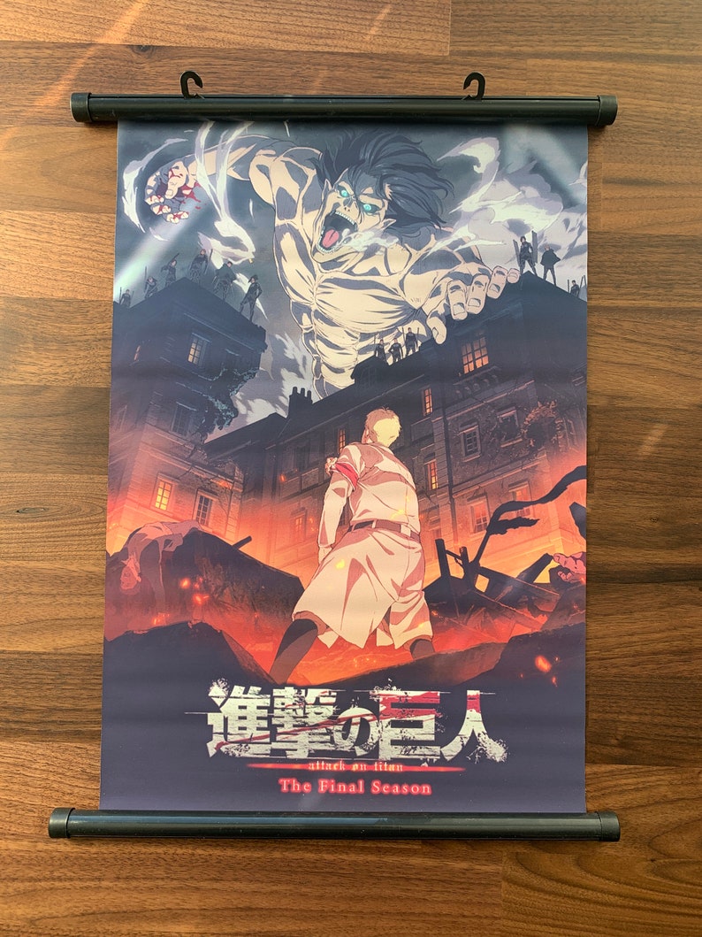 Attack on Titan Wall Scroll Anime Wall Hanging Print Poster Etsy Canada