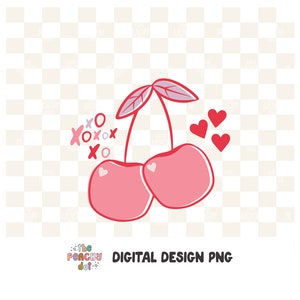 Valentines Day Png, Vday Png, Retro Love Png, Cherry Png, Xoxo Png, Pink And Red Png, Love Yourself Png,  Png For Shirt , Hearts Png