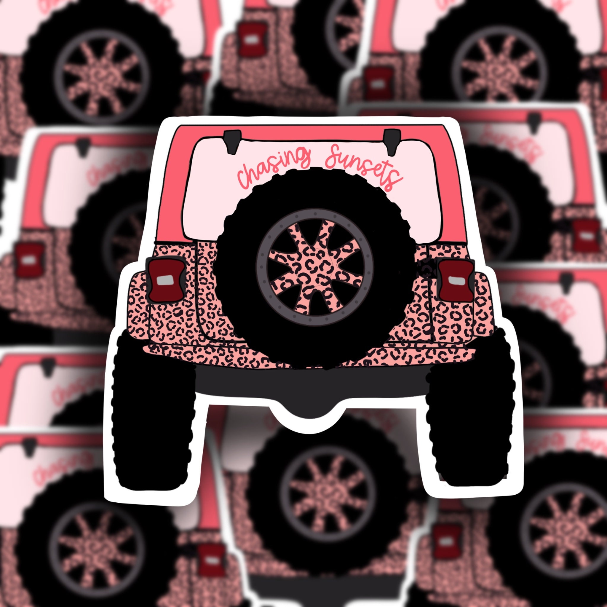 Jeep Sticker Cheetah Print Jeep Sticker Cheetah Print Etsy