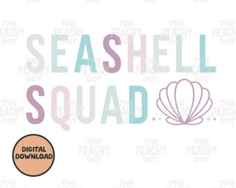 Seashell Squad Svg Png, Zomer Svg Png, Seashell Svg Png, Svg-bestand, Svg-bestand voor shirt