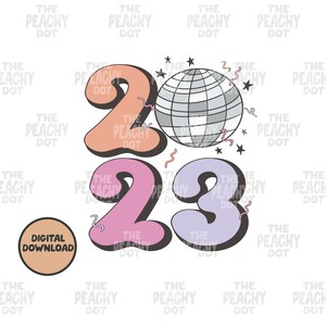 Disco Ball Png, 2023 Png, New Year Png Svg, Groovy Png Svg, Disco Ball Floral Svg Png,  Svg Png, Png For Shirt, Sublimation Png