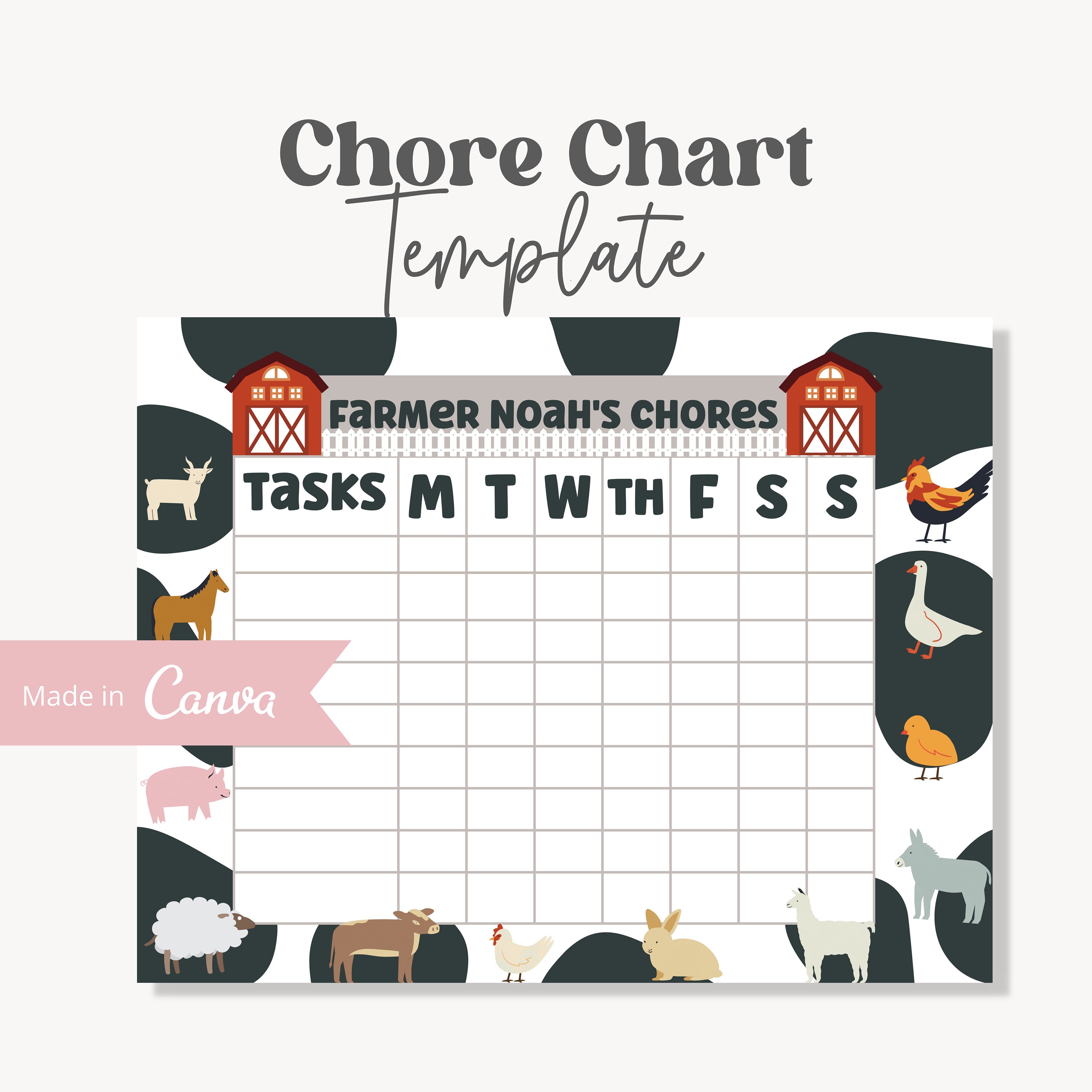 Canva Template Chore Chart for Kids Kids Chores Kids Chore - Etsy Canada