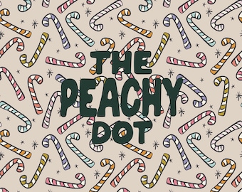 Seamless Christmas Pattern, Seamless Boho Christmas Candy Cane Pattern, Repeating Candy Cane Pattern, Seamless Christmas Candy Pattern