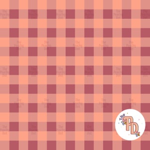 May include: A peach and brown checkered background with a white circle containing the text "I like PD" in pink and yellow letters with a flower and star design.