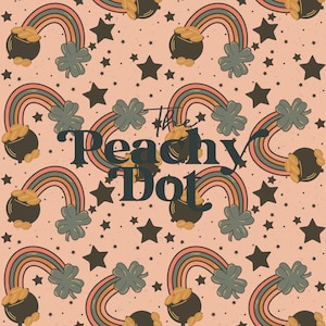 Seamless Saint Patrick&#39;s Day Pattern, Rainbow Patter, Surface Pattern