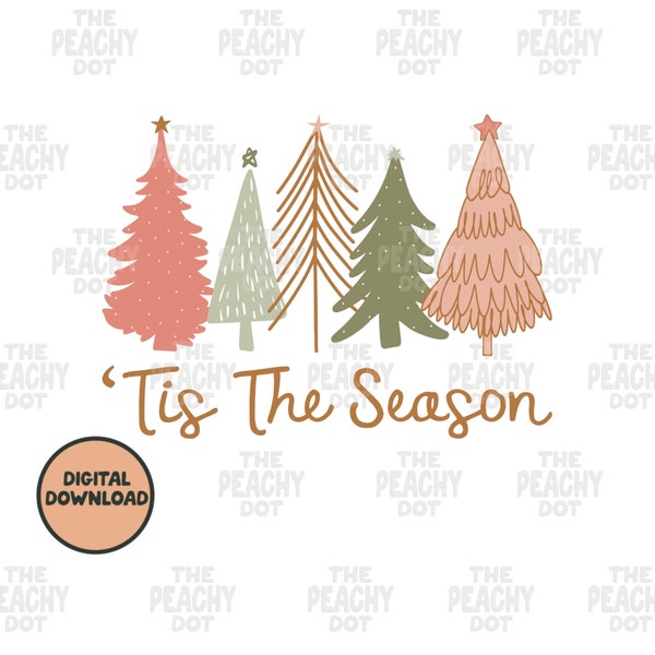 Christmas Png, Boho Christmas Trees Svg Png, Whimsical Christmas Png, Boho Png, Png For Shirt, Png File For Sublimation, Png File