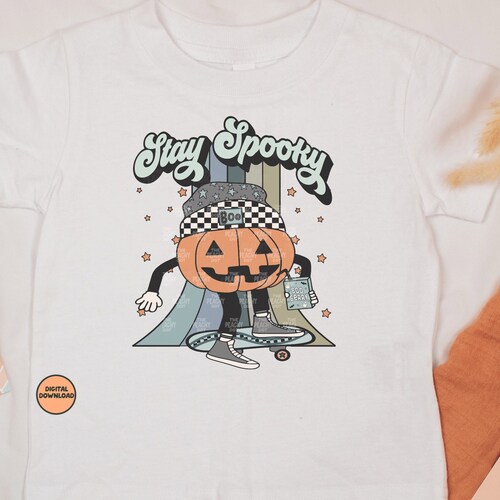 Halloween Skateboard Png Pumpkin Png Stay Spooky Png Kids - Etsy